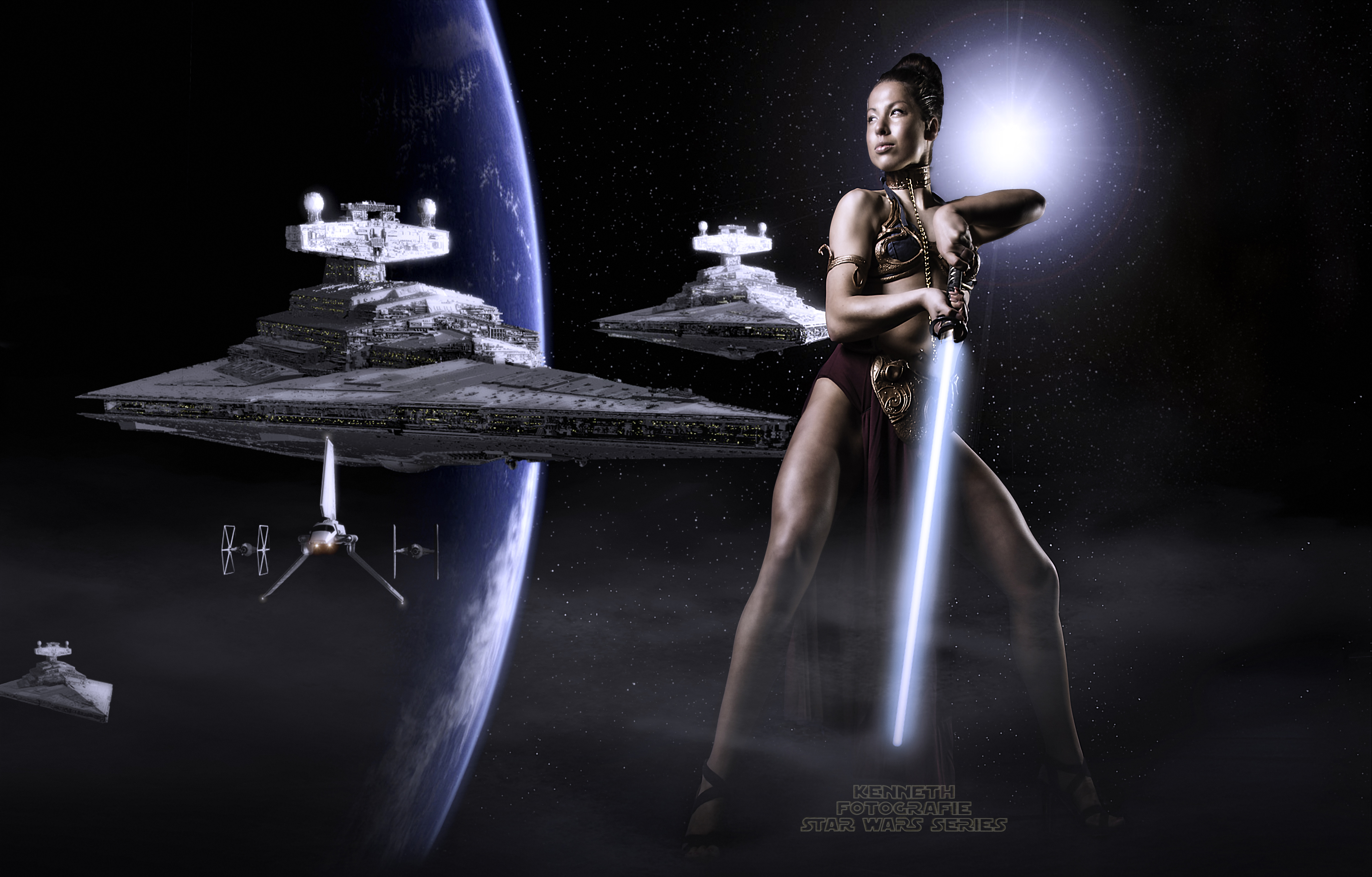 Star Wars photoshoot met Amy als “Slave Leia”