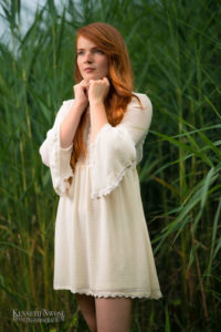 ginger model in grass