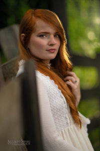 ginger model in grass