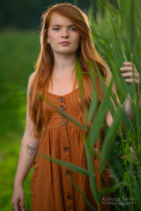 ginger model in grass