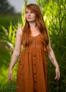 ginger model in grass