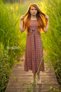 ginger model in grass