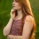 ginger model in grass