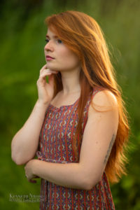 ginger model in grass